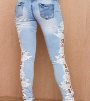 Lace jeans