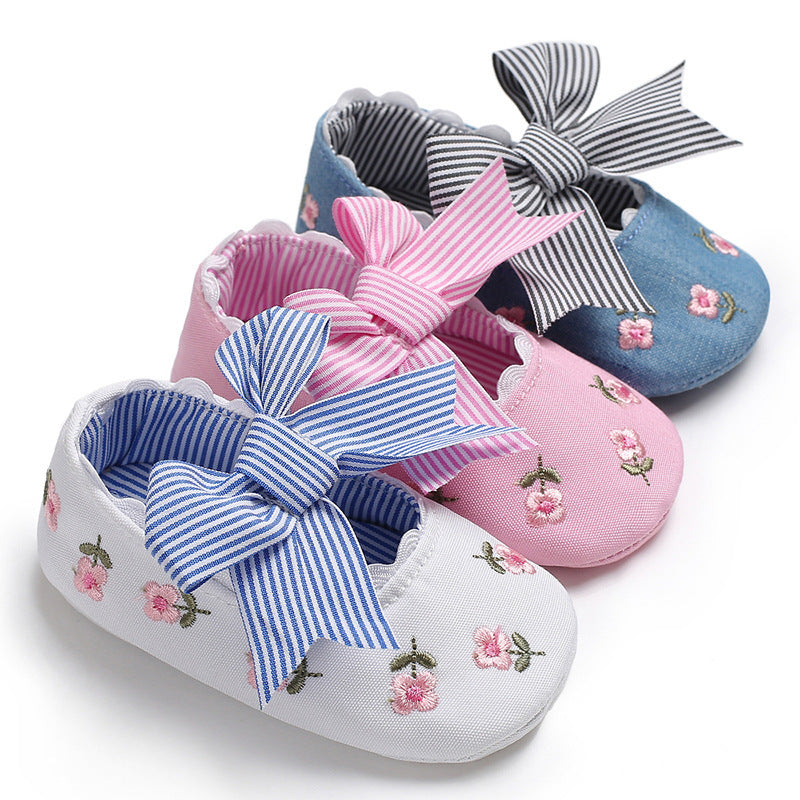 Bowknot Baby Shoes Girl Toddler Anti-Slip Shoe