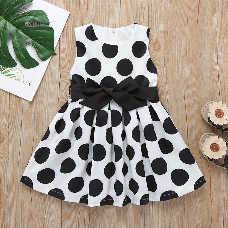 Girls' Dresses Polka Dot Bow A-Line Skirt Children's Skirts