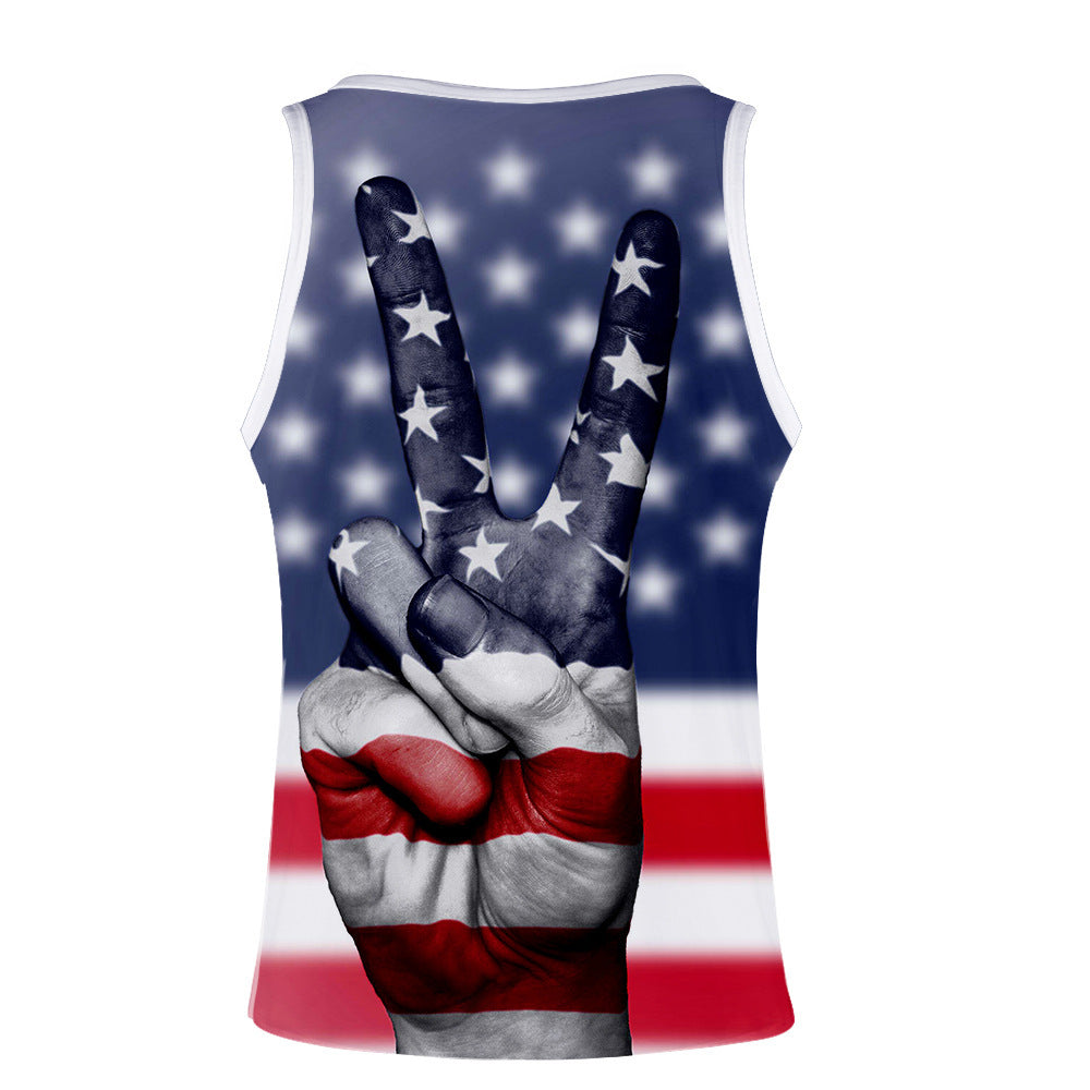 National flag print vest