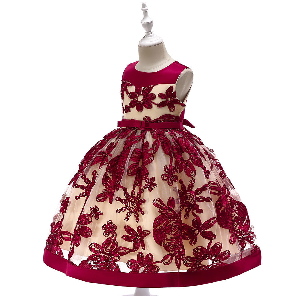 Children's dress girls applique princess dress