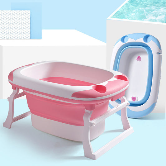 Baby folding tub large can sit thick bath tub