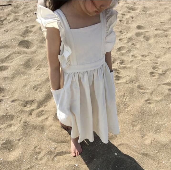 Casual Baby Kids Girl Pure Color Princess Dresses For Girls Dresses