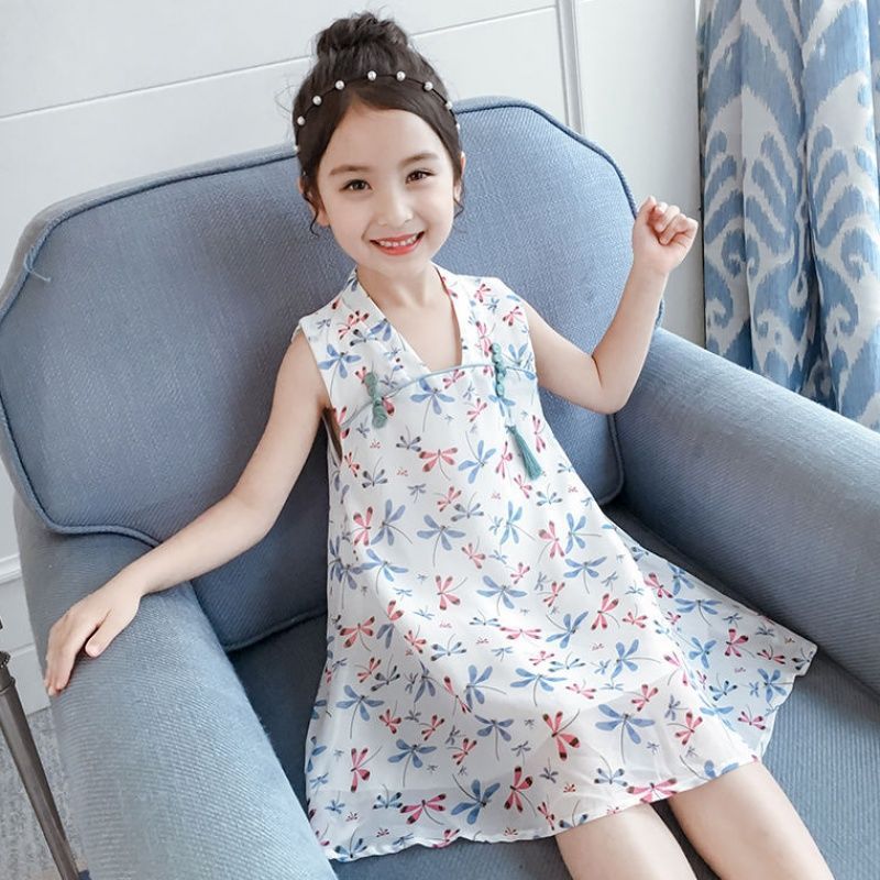 Cheongsam Skirt Western Style kid Skirt Baby Princess Dress