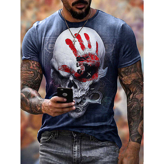 Skull Flag Print Men's T-shirt Top