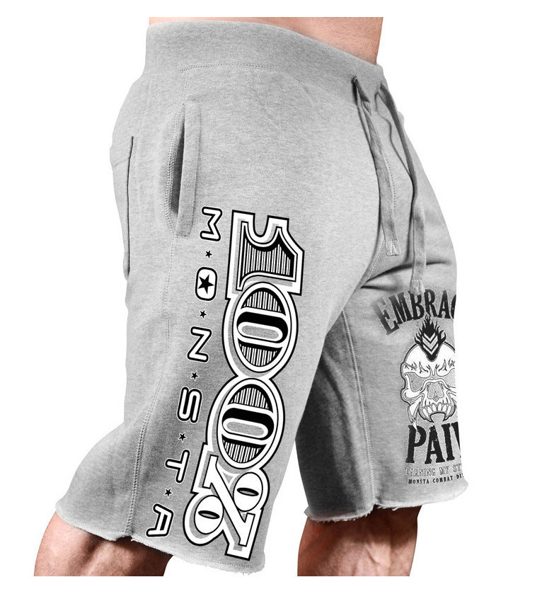 Shorts Casual Running Big Print Five-Point Pants Cotton Shorts Men