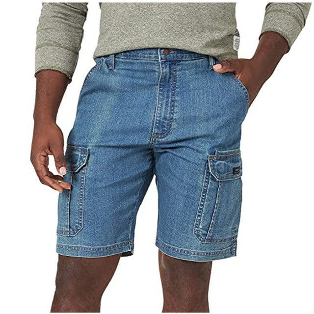 Retro Denim Shorts Men Fashion Men's Pocket Zipper