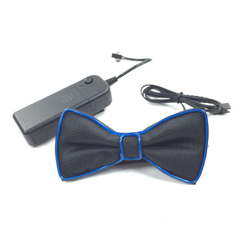 Battery Powered LED Light Up EL Mens Bow Tie Necktie for Halloween Wedding Party DC3V