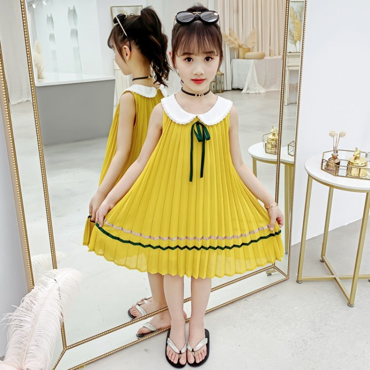 Chiffon princess dress girls summer dress