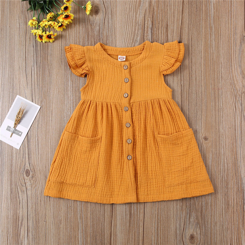 Girls short sleeve cotton dress