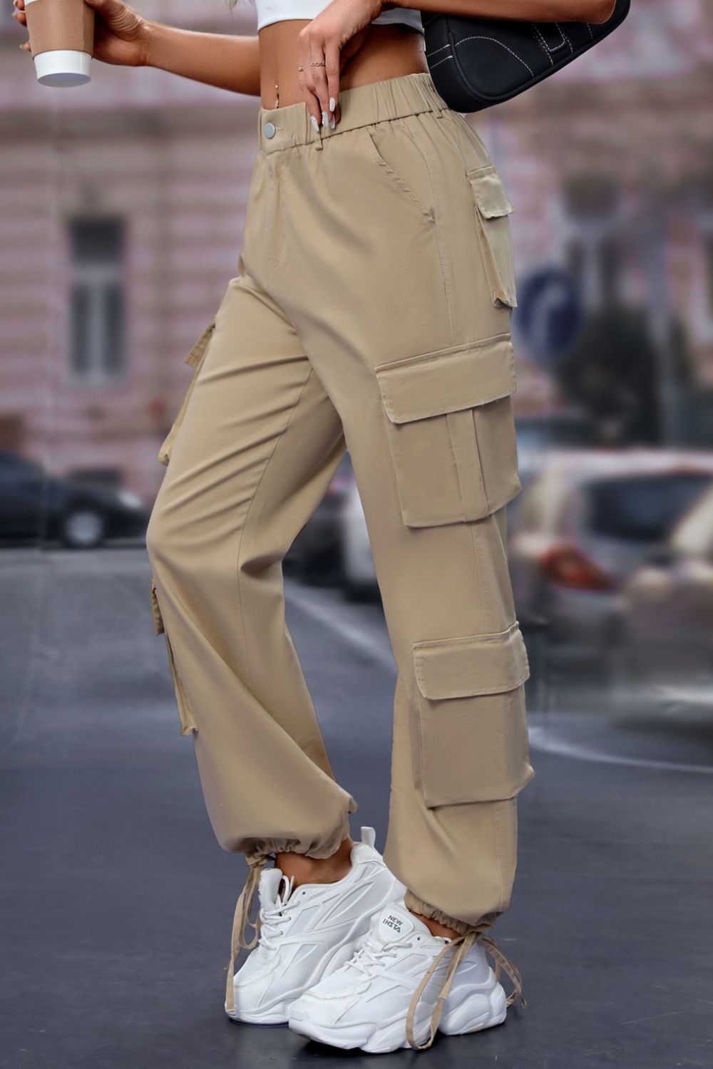 Elastic Waist Cargo Pants