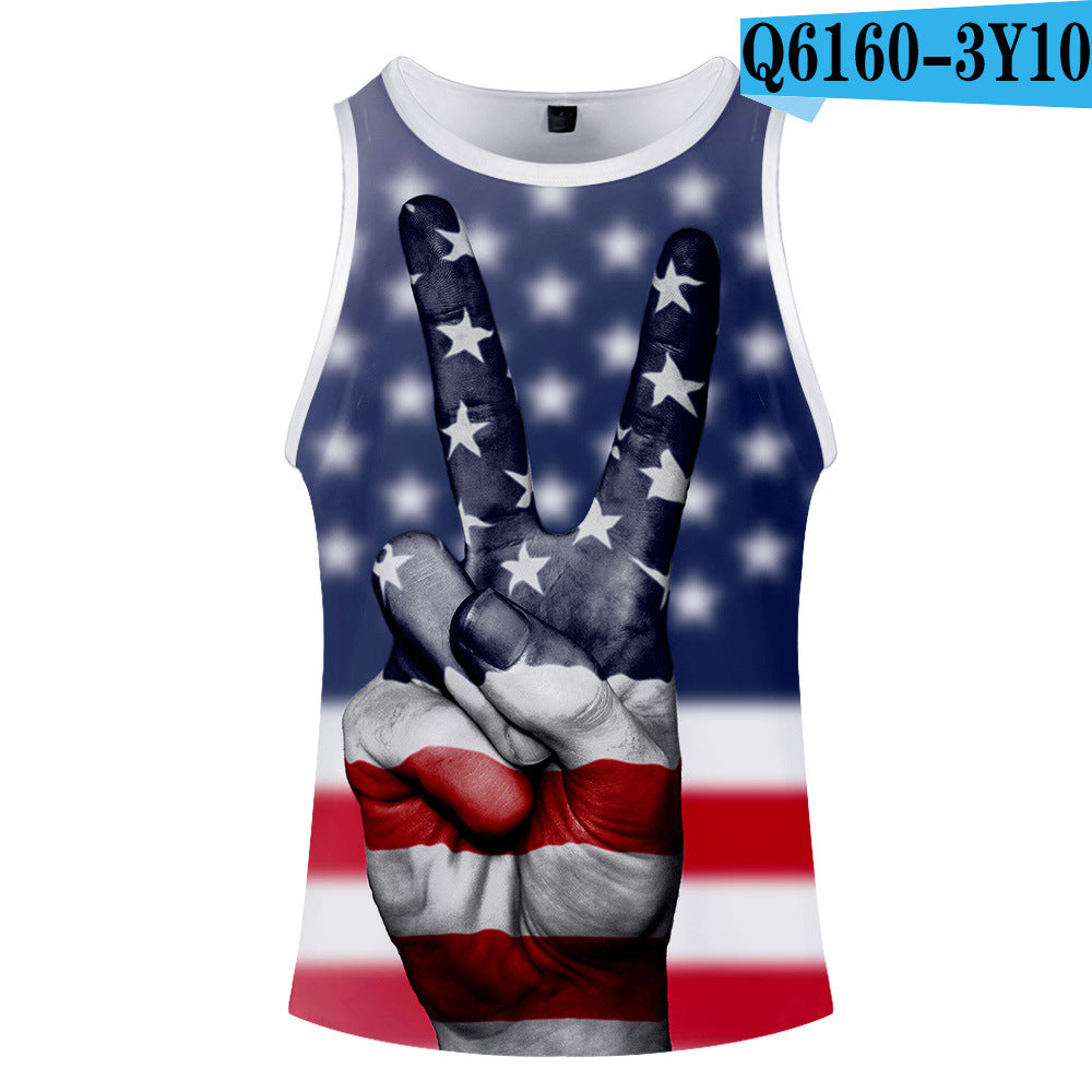 National flag print vest