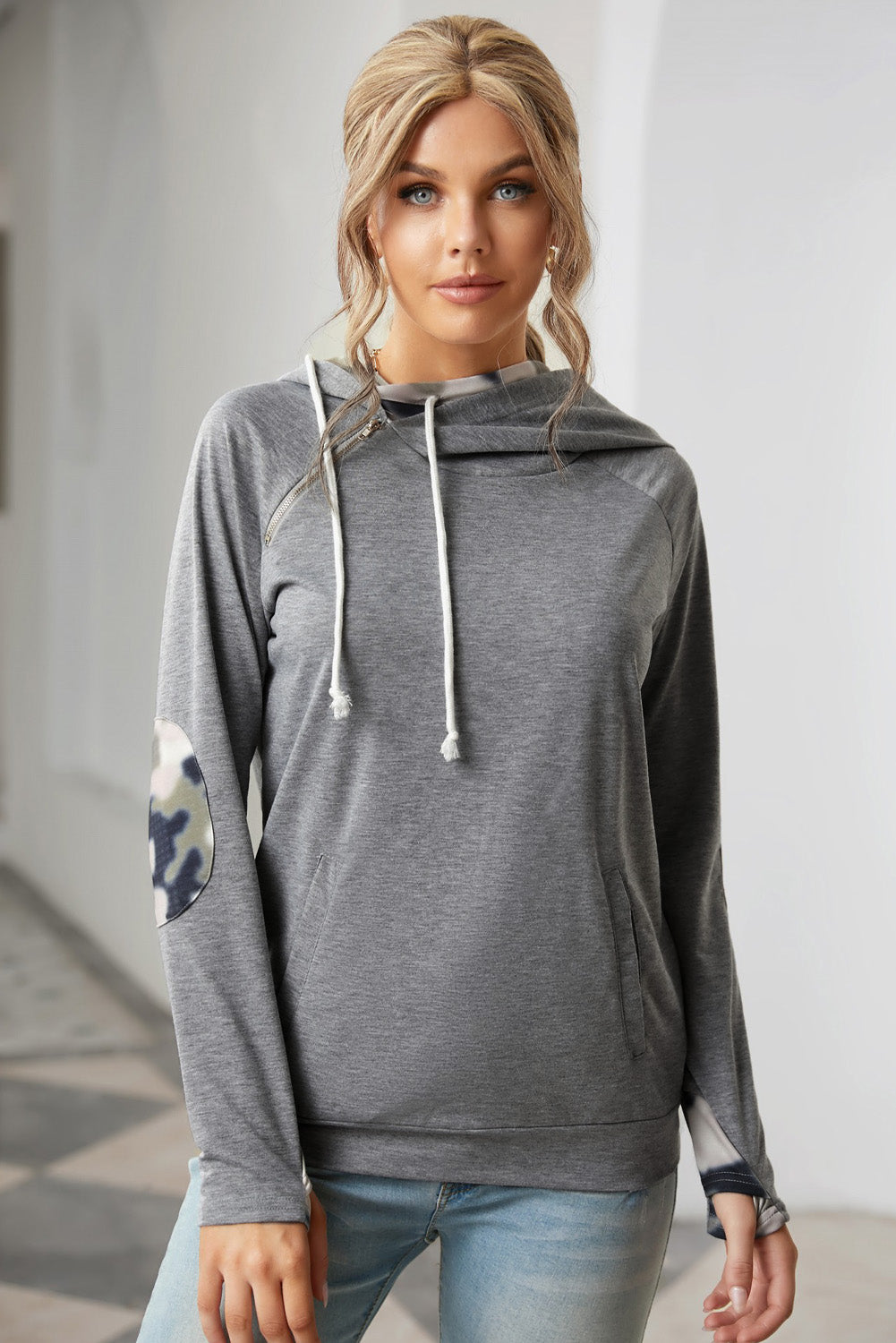 Side Zip Sweatshirt with Front Pocket