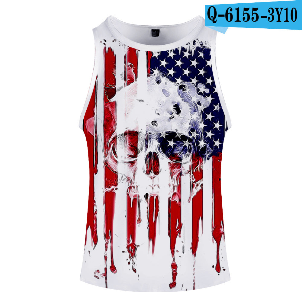 National flag print vest