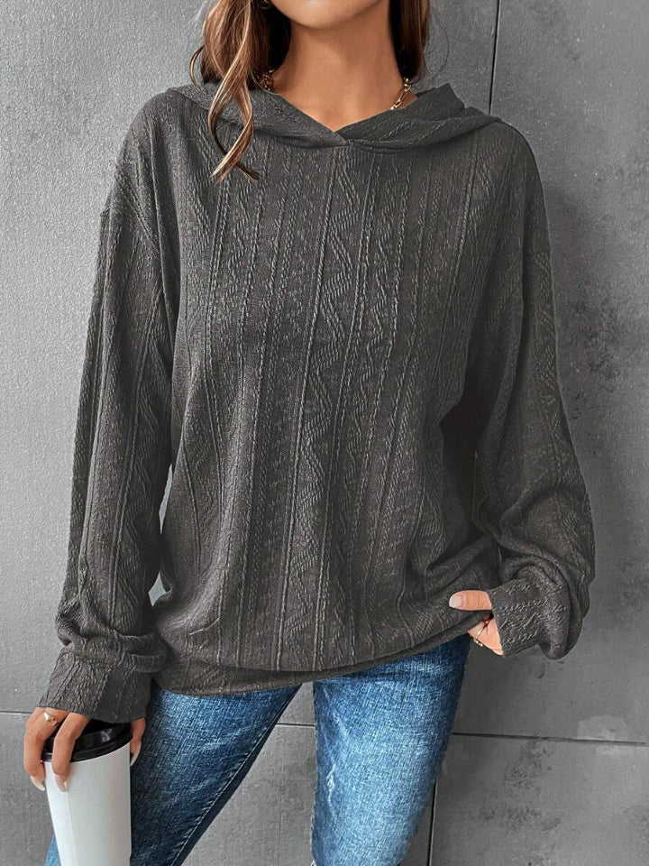 Textured Dropped Shoulder Hoodie