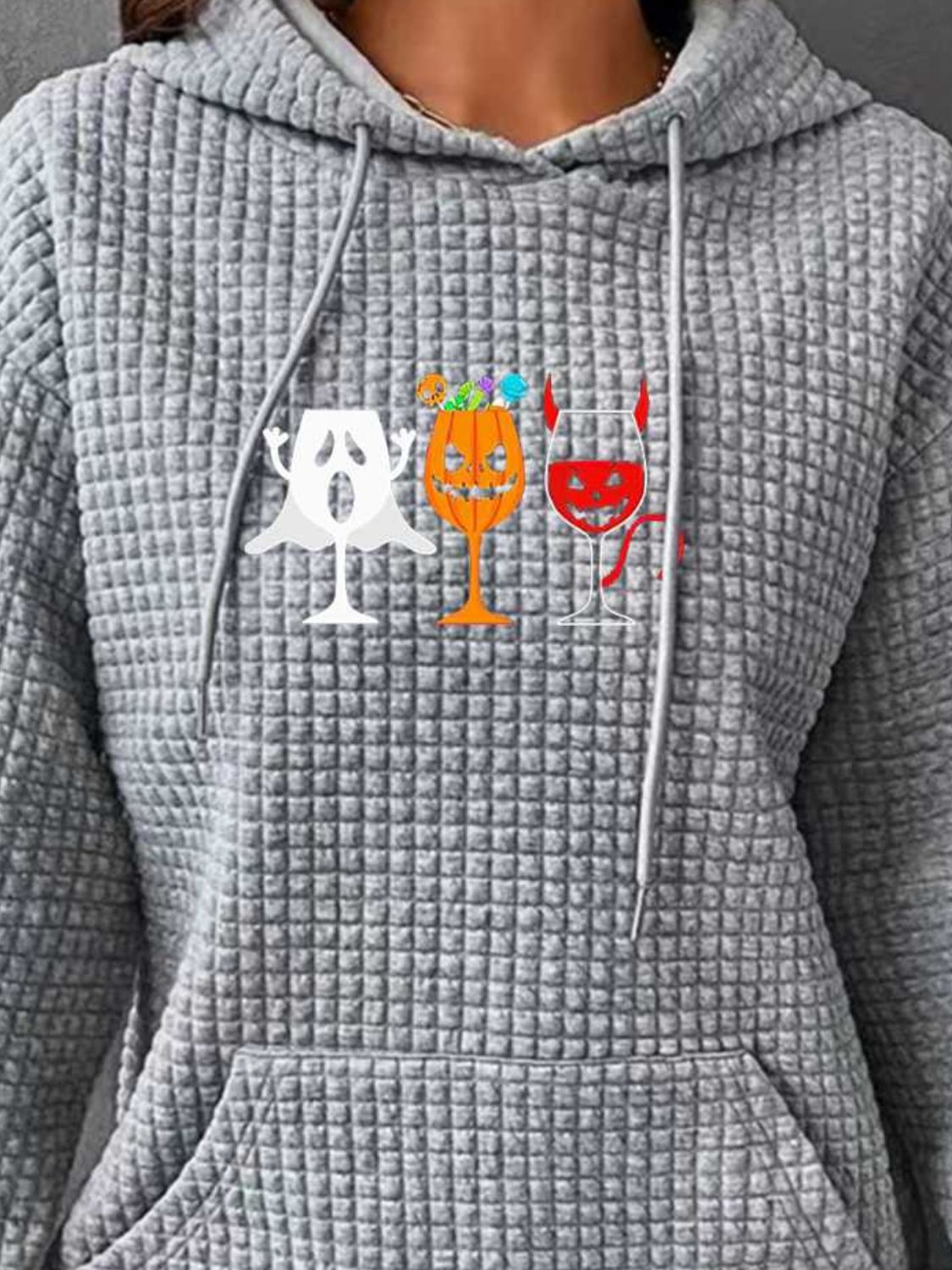 Halloween Graphic Hoodie with Front Pocket