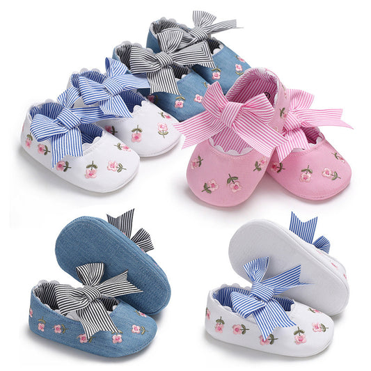 Bowknot Baby Shoes Girl Toddler Anti-Slip Shoe