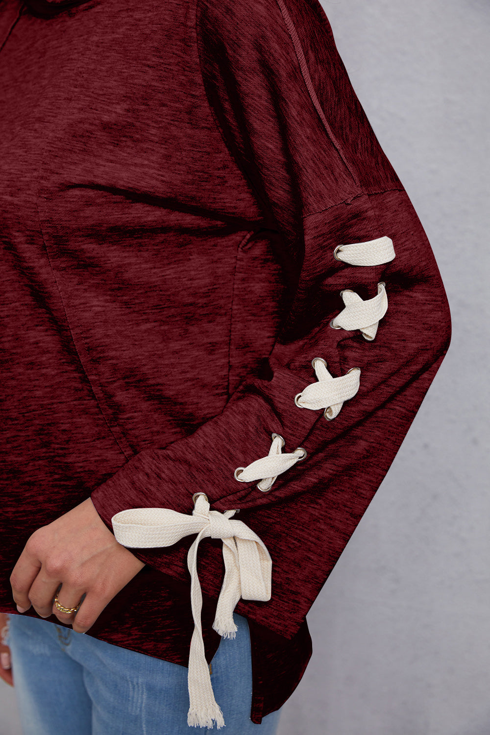 Tied Dropped Shoulder Hoodie