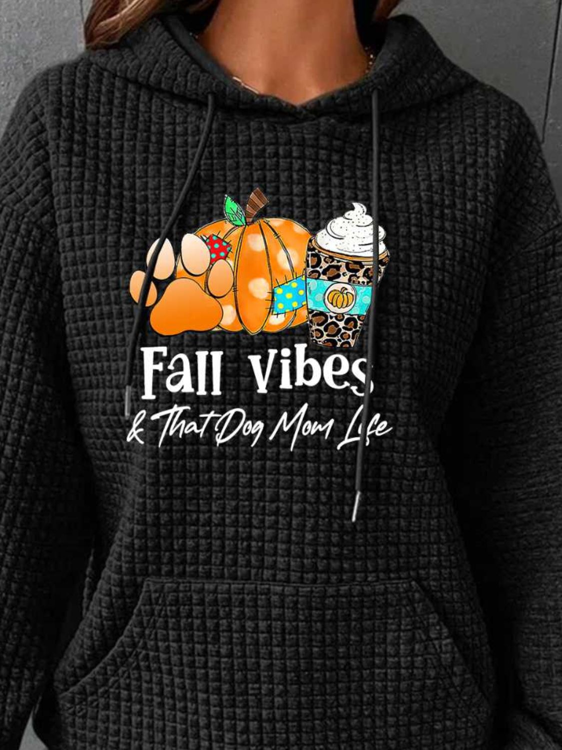 Full Size Graphic Drawstring Hoodie