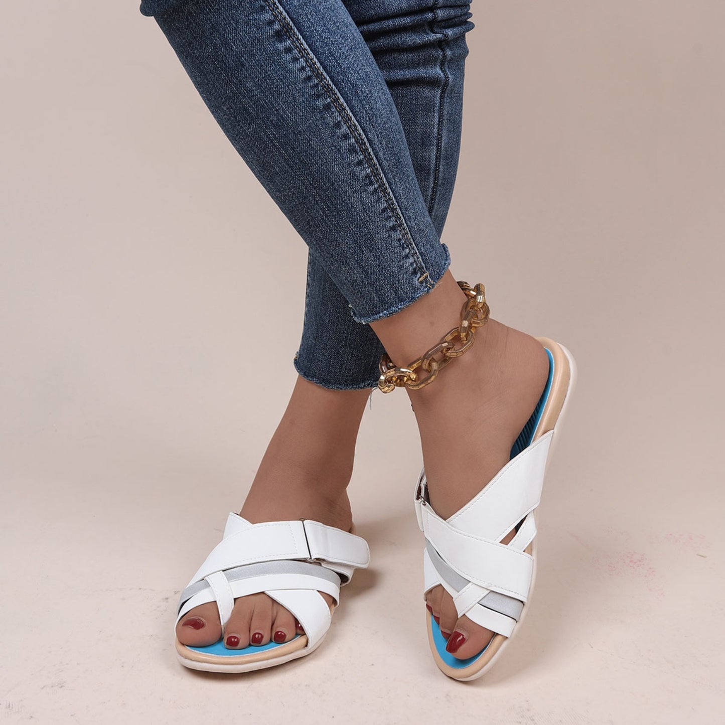 Crisscross PU Leather Open Toe Sandals