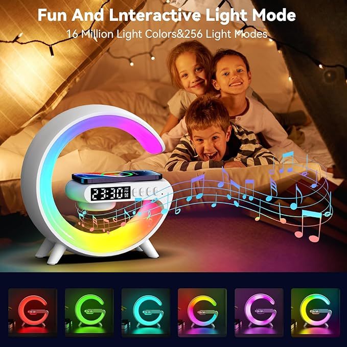 Intelligent G Shaped LED Lamp/Bluetooth Speaker/Wireless Charger