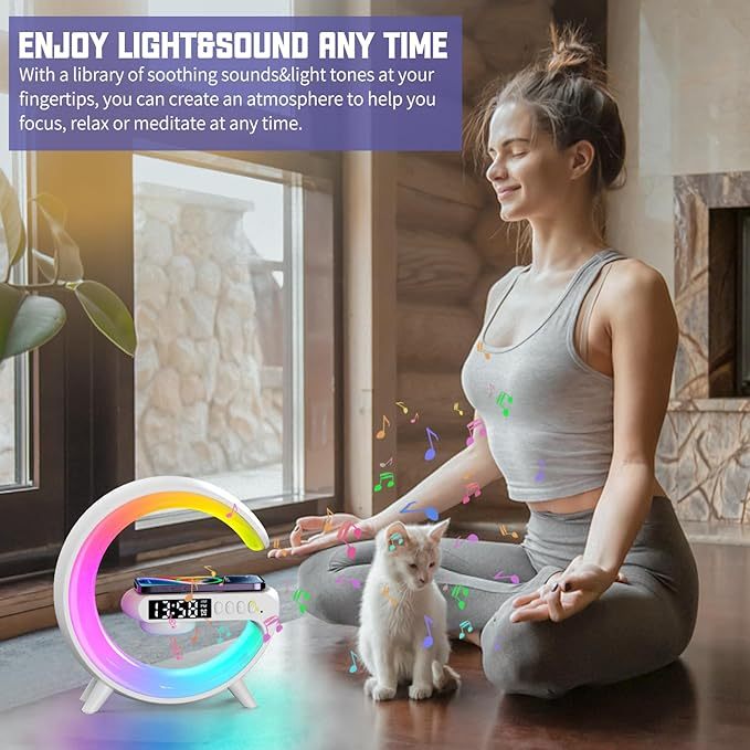 Intelligent G Shaped LED Lamp/Bluetooth Speaker/Wireless Charger