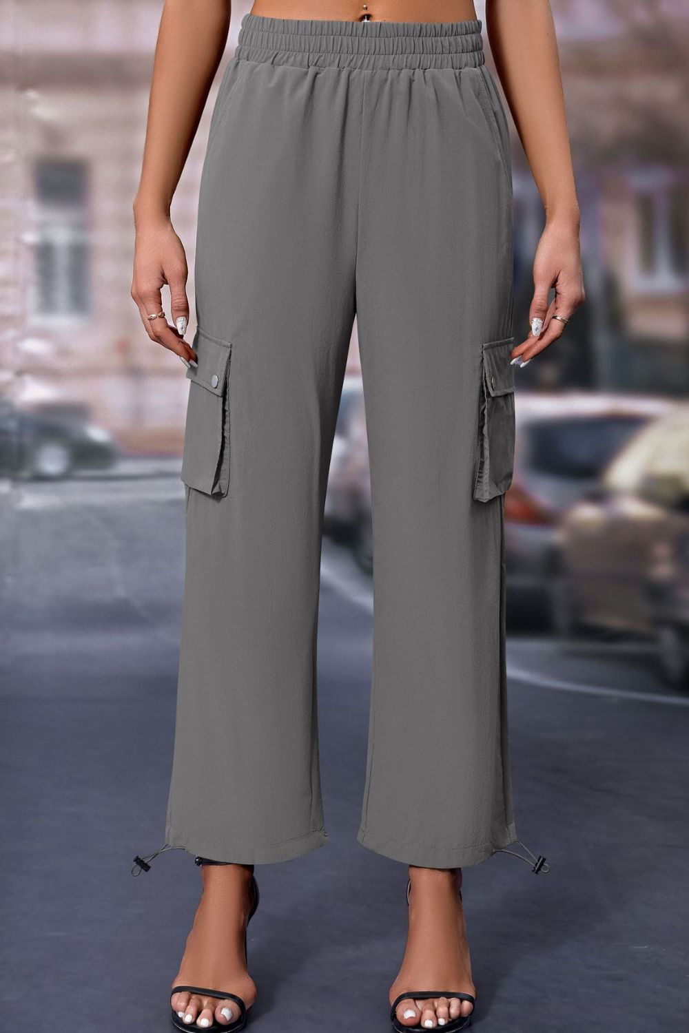 Elastic Waist Pants with Pockets