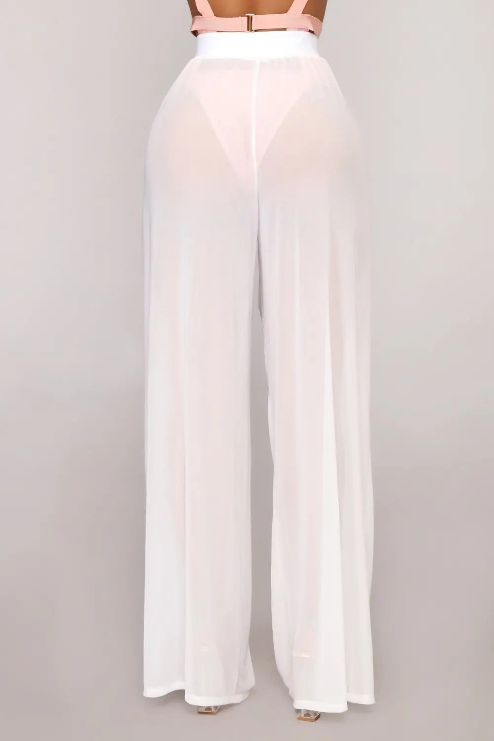 Boho Wide Leg High Waist Mesh Pants