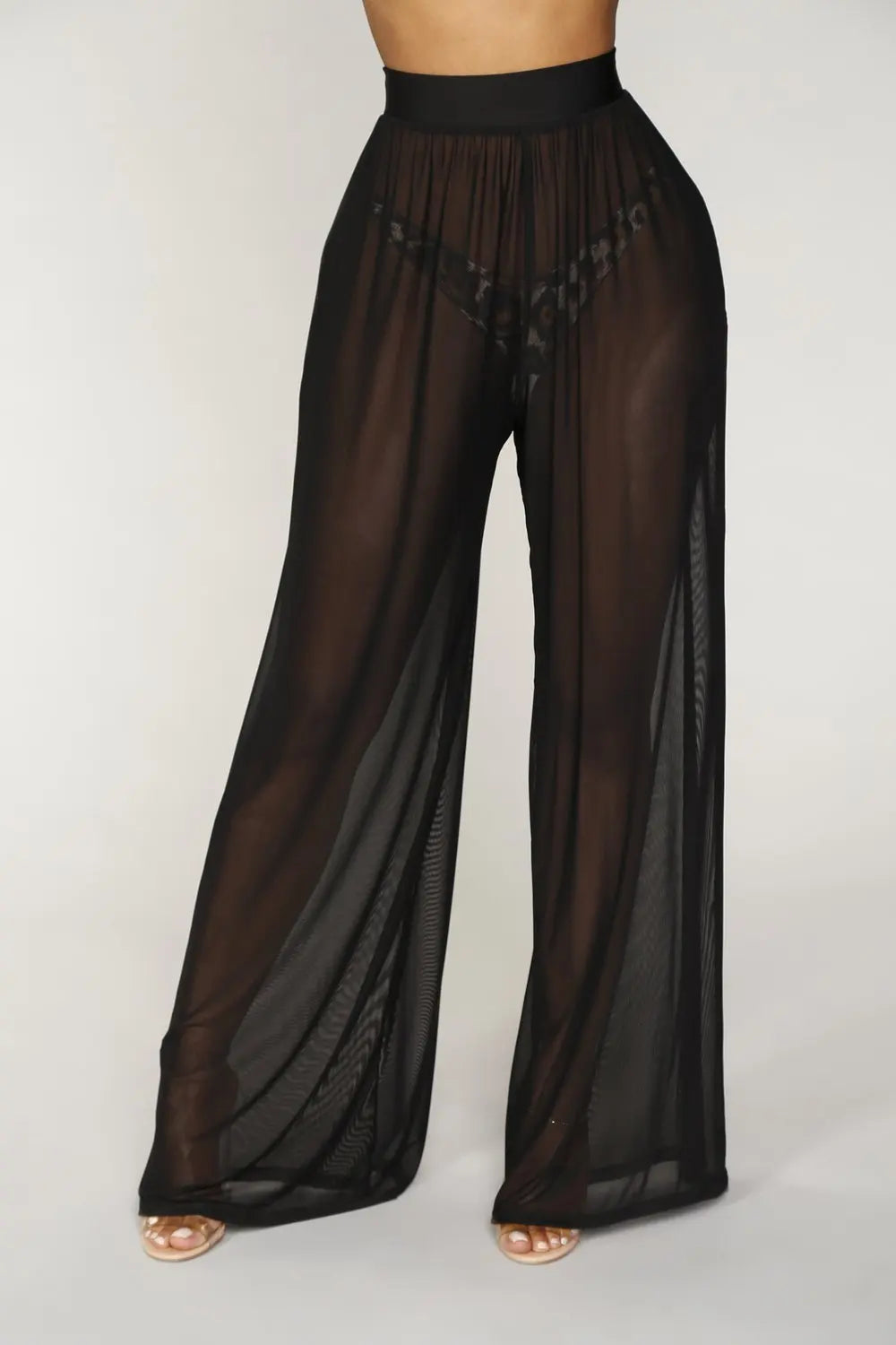 Boho Wide Leg High Waist Mesh Pants