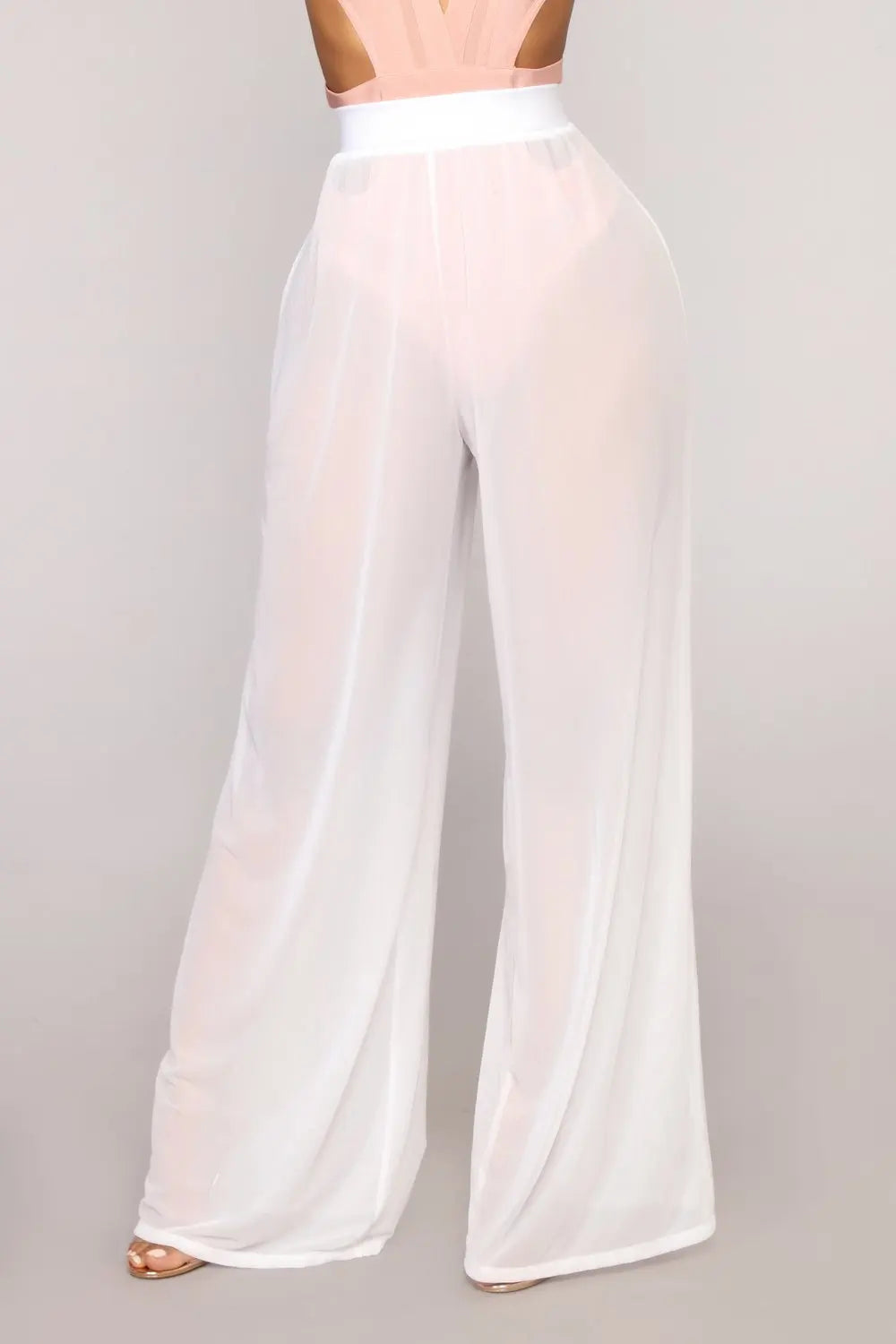 Boho Wide Leg High Waist Mesh Pants