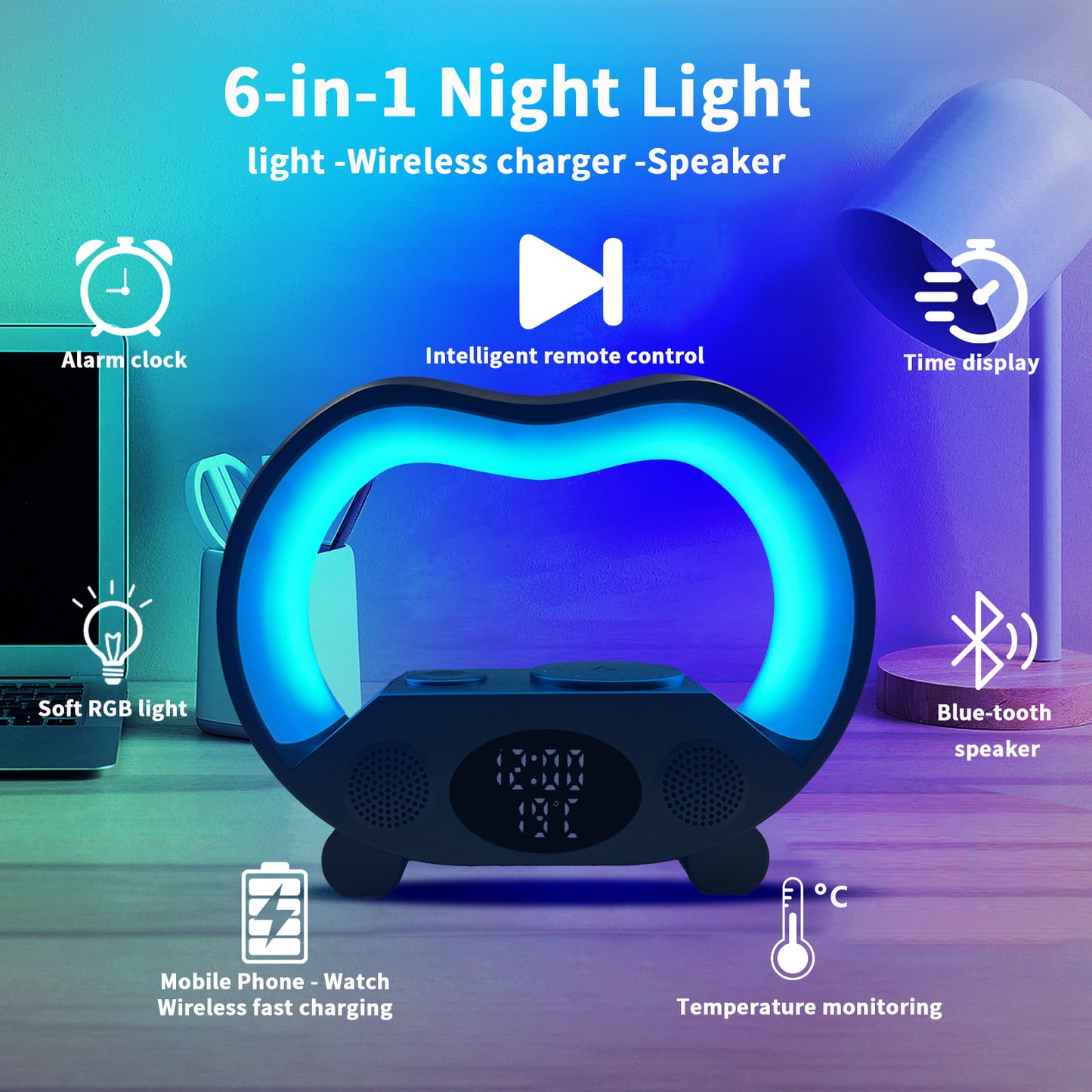 6 In 1 Smart Remote Control Bluetooth Intelligent LED