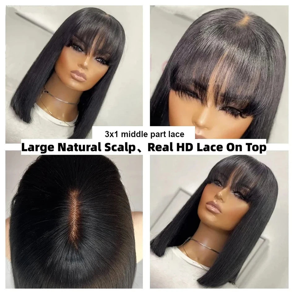 3X1 Middle Part Glueless Human Hair Lace   
100% Human Hair