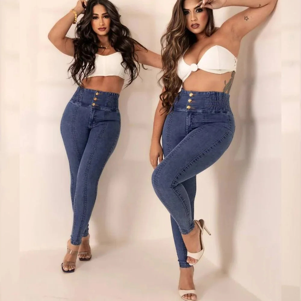 New High Waist Stretch Jeans