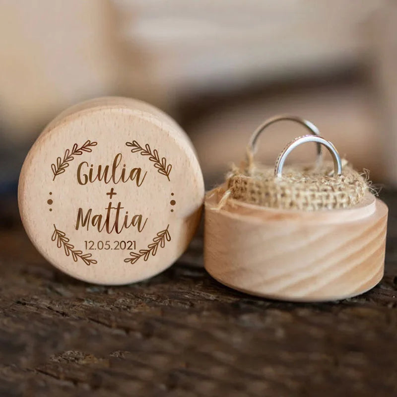 Personalized Ring Box Wedding Engagement Ring Storage 
Custom Wooden Ring box Engraved Wedding Vows