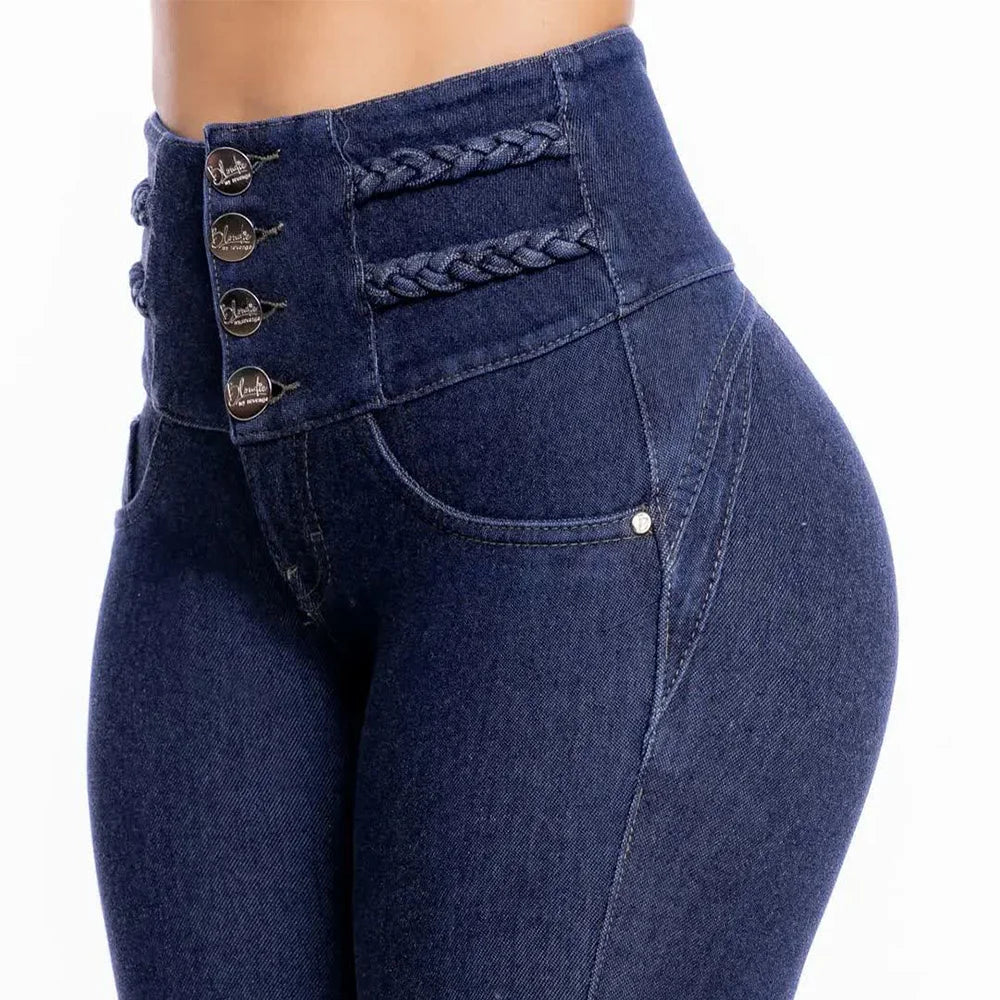 High Waist Slim Stretchy Denim Trendy Vintage