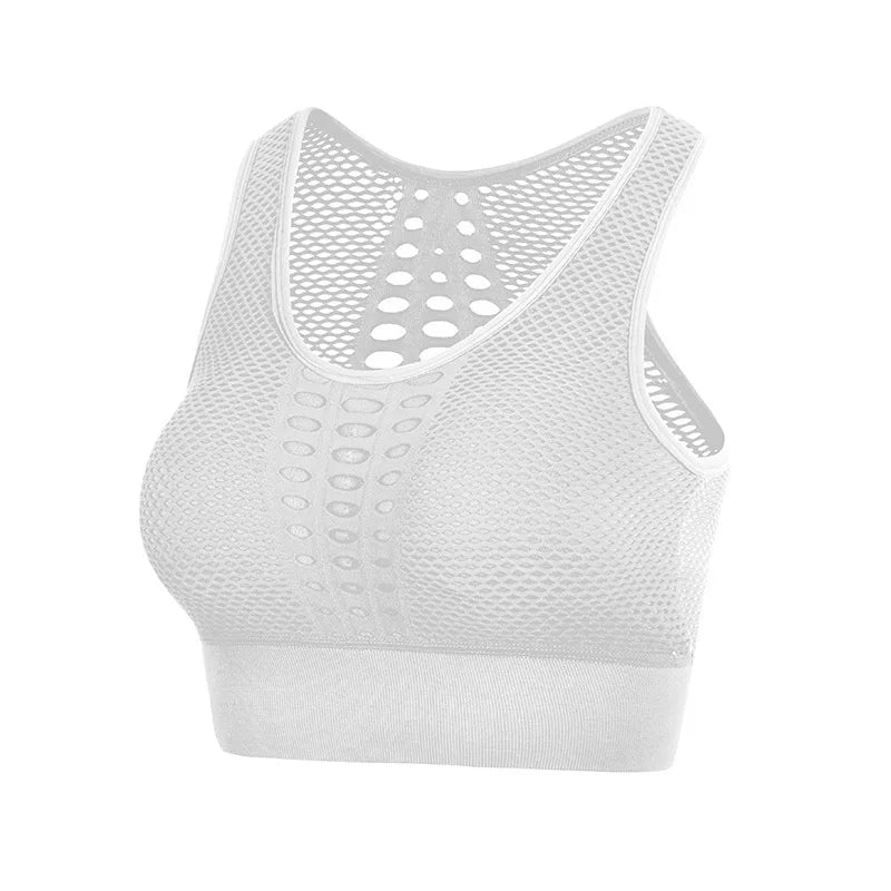 Breathable Active Sports Bra 
Sexy Mesh Top Push Up