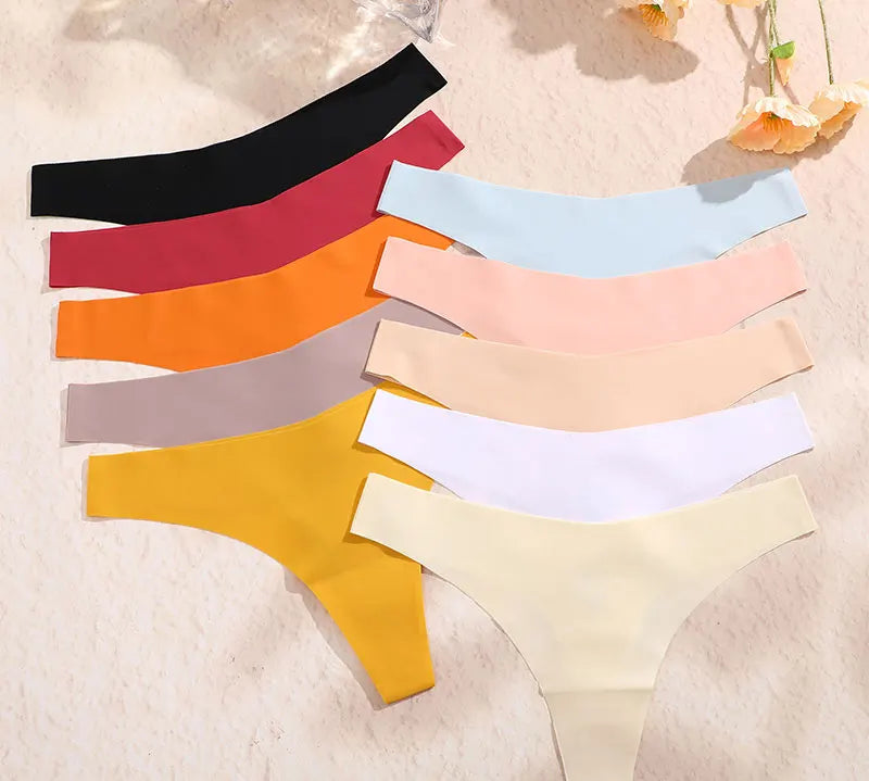 3PCS/SET Sexy G-String Underwear Female T-back Intimates Lingerie Seamless Low Waist Underpants 10 Color Lady Bikini Panty XS-XL