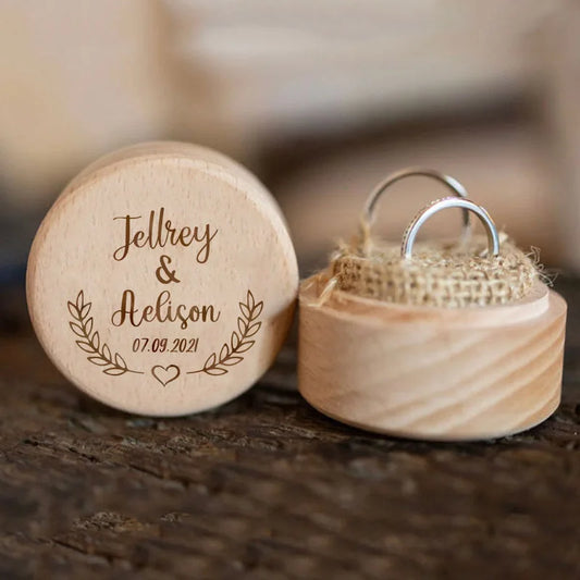 Personalized Ring Box Wedding Engagement Ring Storage 
Custom Wooden Ring box Engraved Wedding Vows