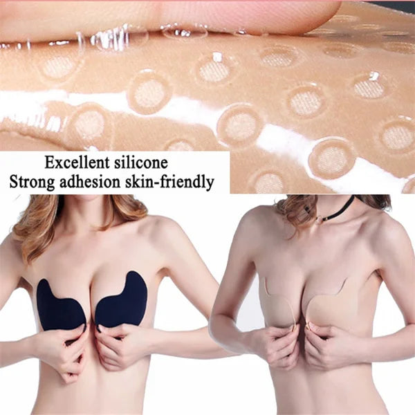 Invisible Strapless Adhesive Stick Bra 
Strapless Push Up Bras Silicone Nipple Covers