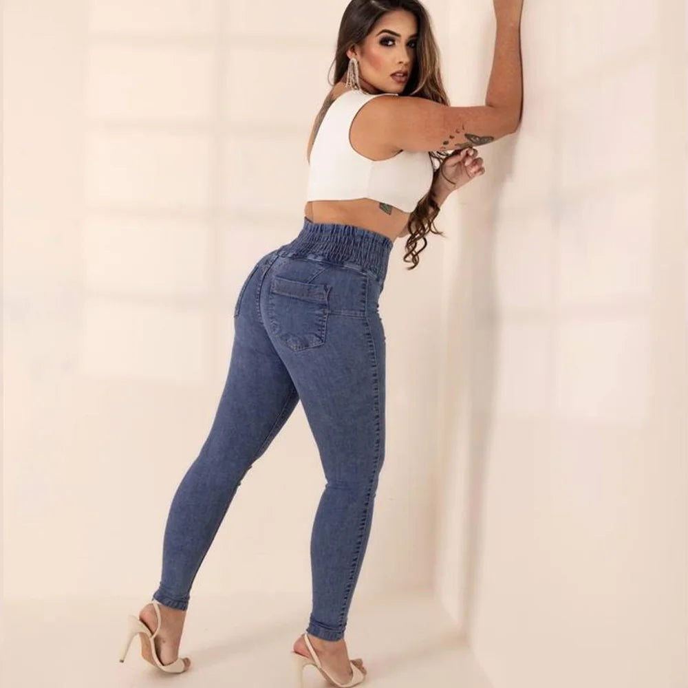 New High Waist Stretch Jeans