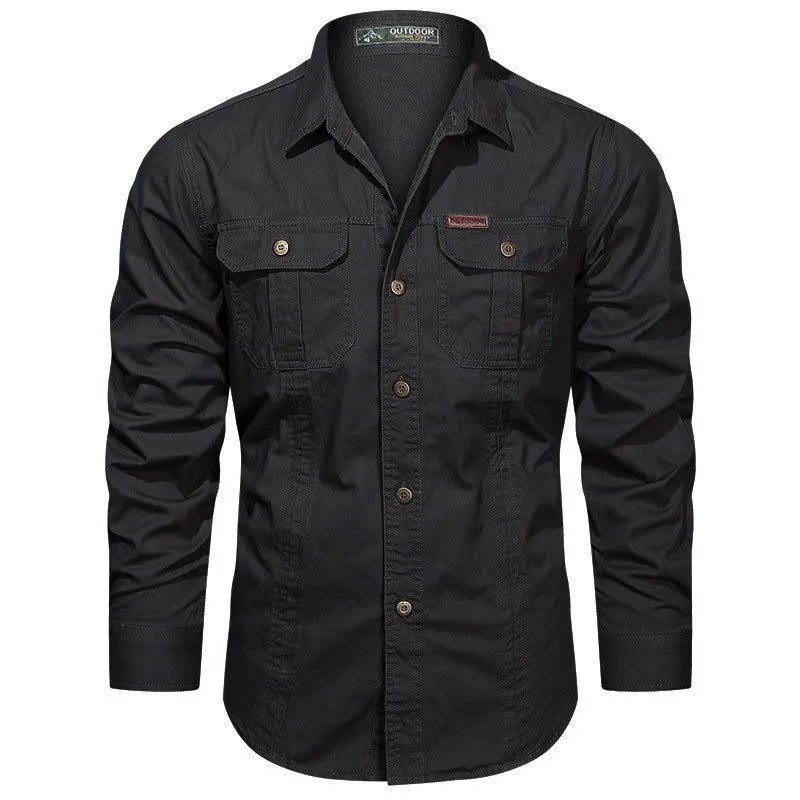 Men Long Sleeve Cotton Shirt