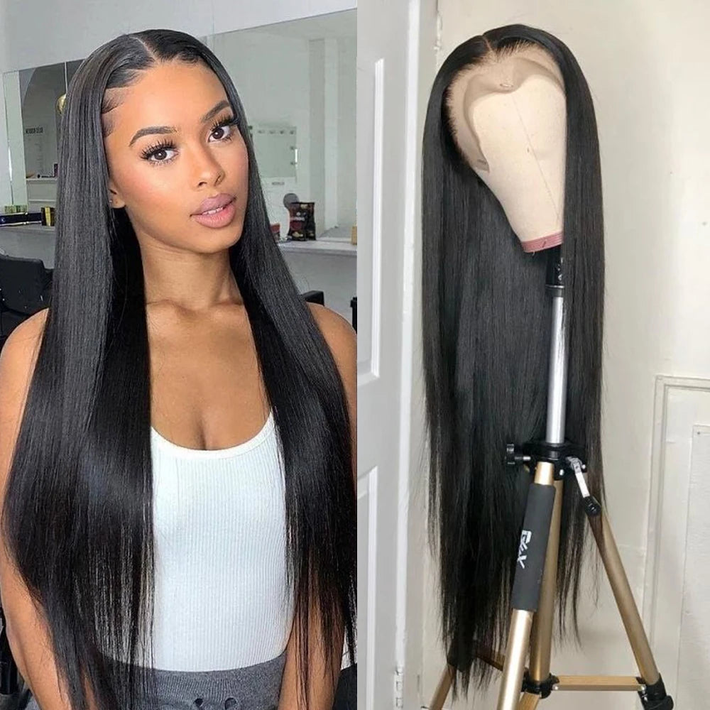 150% D/Straight Lace Frontal Wig Human Hair 
13x4 HD Pre Plucked 100% Human Glueless Brazilian Hair