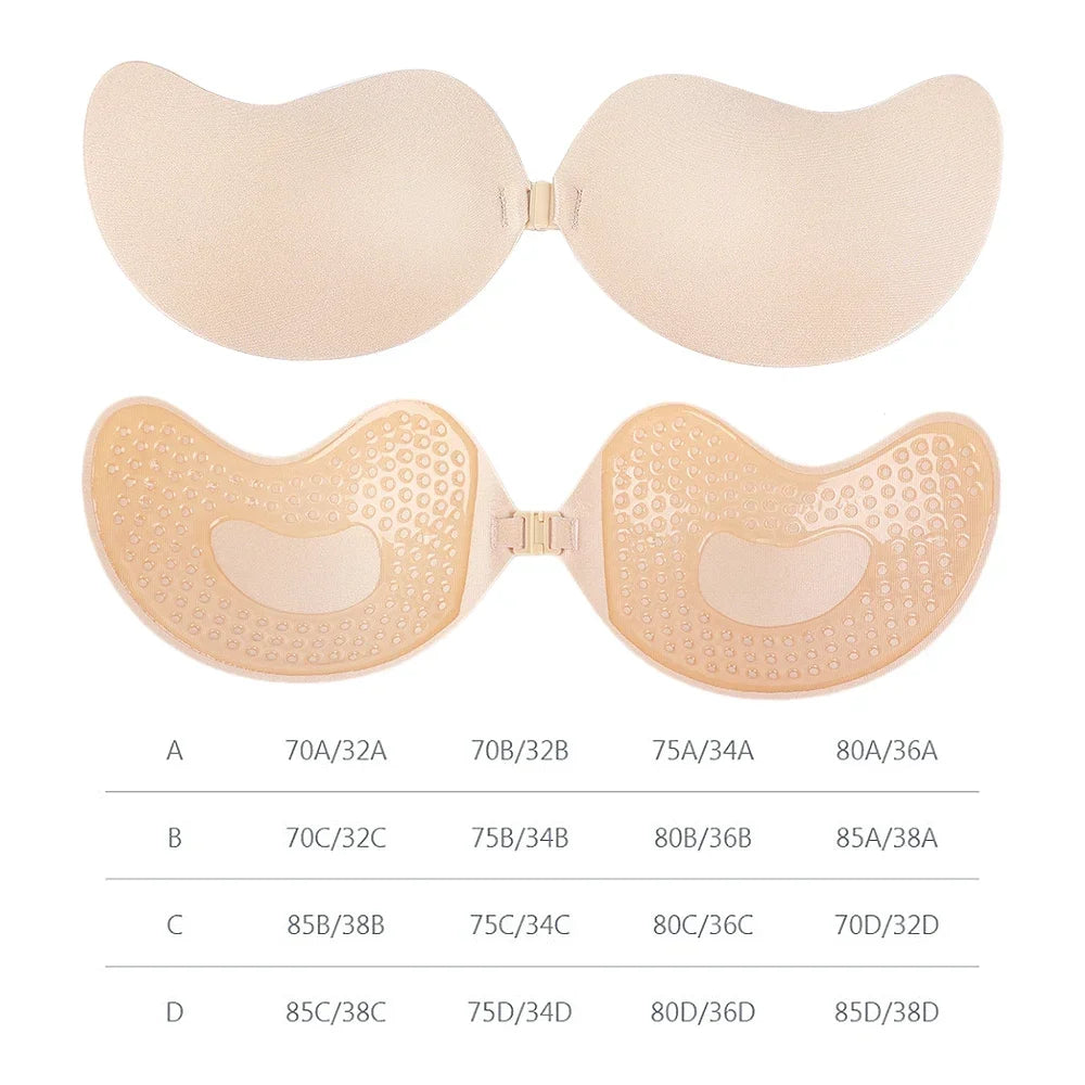 Invisible Strapless Adhesive Stick Bra 
Strapless Push Up Bras Silicone Nipple Covers