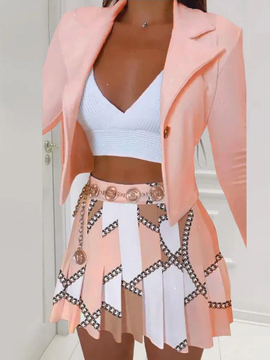 Pleated Party Skirt Matching Suit