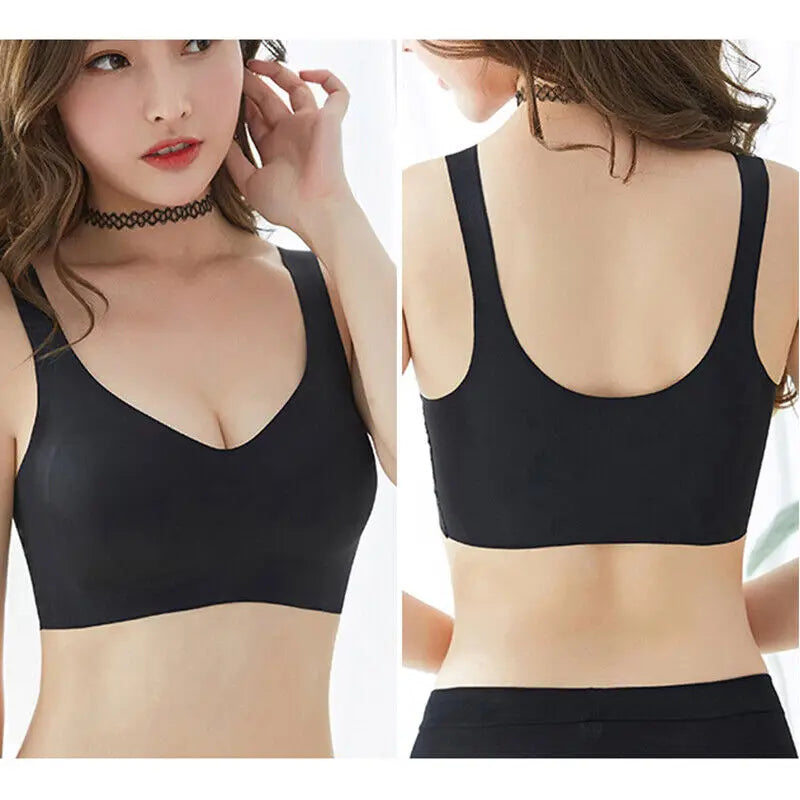 Seamless Ice Silk Bra Removable Chest Pad