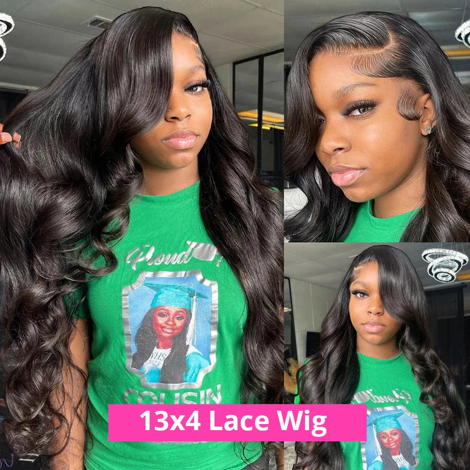 (180% D) 40 Inch Lace 13x6 Human Hair Body Wave Lace 
Glueless Human Hair Wigs