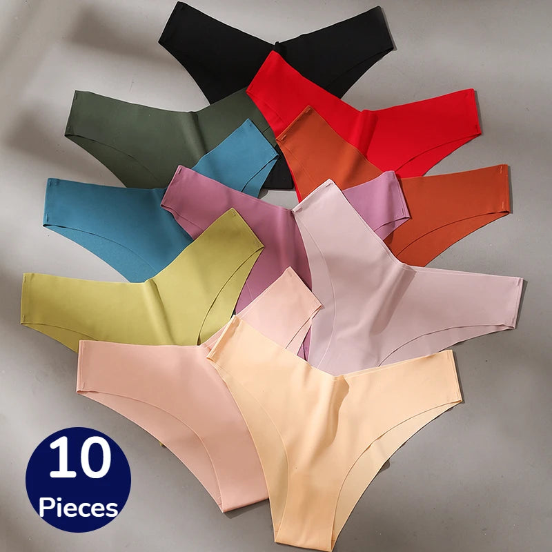 10PCS/Set Women's Panties Seamless Fashion V-Cut Sexy Lingerie