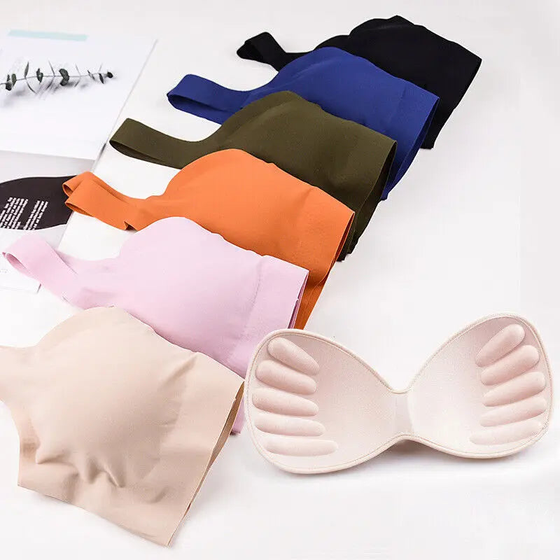 Seamless Ice Silk Bra Removable Chest Pad