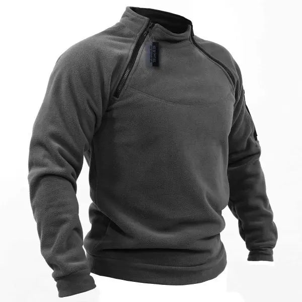 High Quality Winter Mens  Sweatshirt Fleece Zipper 
Men's Solid Color Loose Lamb Thick Clothing Streetwear