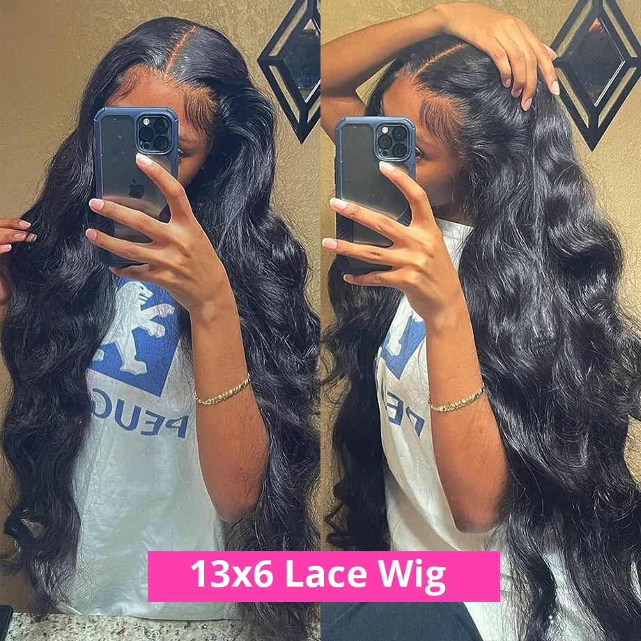 (180% D) 40 Inch Lace 13x6 Human Hair Body Wave Lace 
Glueless Human Hair Wigs